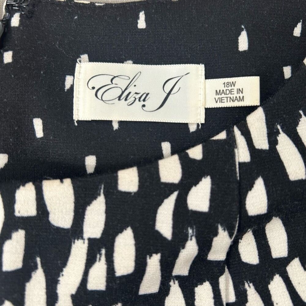 Eliza J Black and White Print Sheath Dress Size 18W - Picture 7 of 9